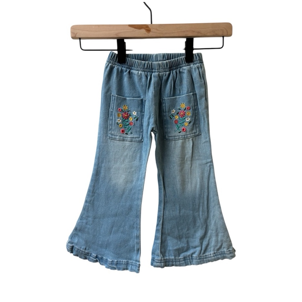 Children of the Tribe | Embroidered Flare Denim Pants